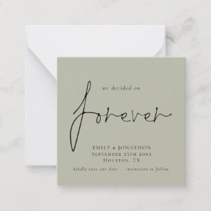 MINI   Decided on Forever light Sage Save The Date Card