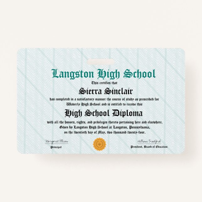 Mini Diploma - Packet Size Badge (Front)