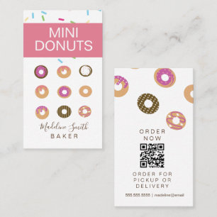 Mini Donuts Baker Bakery Homemade Treats Business Card