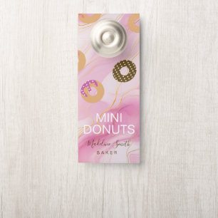 Mini Doughnuts Baker Bakery Homemade Treats Pink Door Hanger