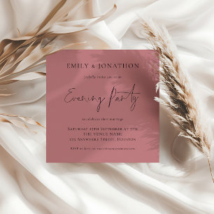MINI Dusty Rose Wedding Evening Party Invite