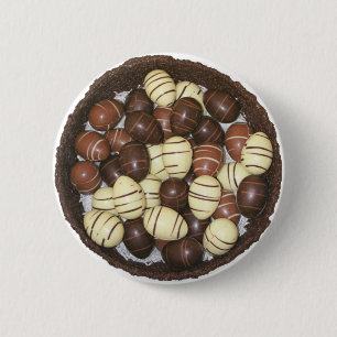 Mini Easter eggs in chocolate nest 2 Inch Round Button