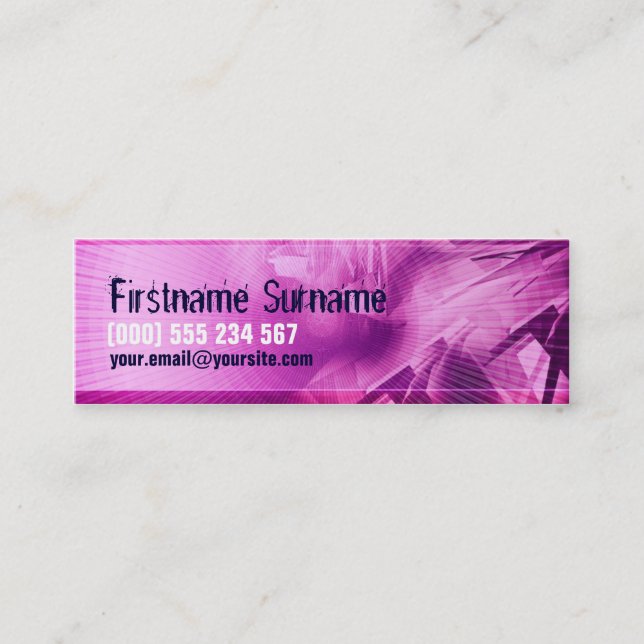 Mini Électro carte de visite rose de profil de Scifi (Devant)