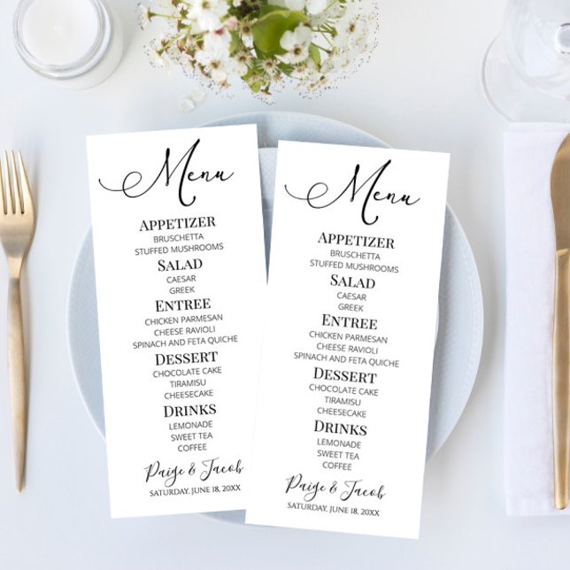Mini Élégant Classic Mariage Menu (Créateur téléchargé)