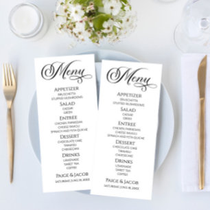 Mini Élégant Classic Mariage Menu