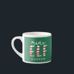 Mini Elf festive red, green and white Christmas Espresso Cup<br><div class="desc">Mini Elf festive red,  green and white Christmas design. Matching family christmas gifts.</div>