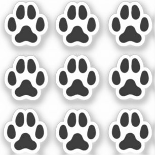 Mini Empreintes de pattes Chiens Stickers Black An