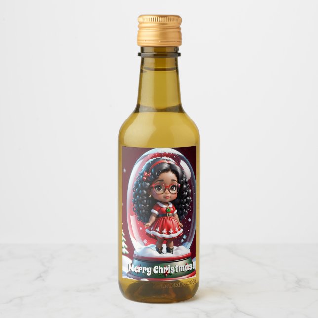 Mini Étiquette de Noël en bouteille de vin (Devant)