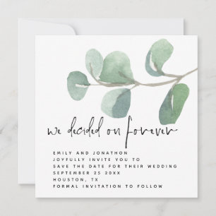 MINI Eucalyptus Decided on Forever Save the Date Card