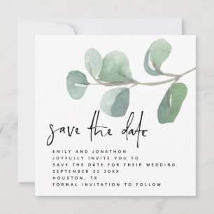 MINI Eucalyptus Informal Script Save the Date Card