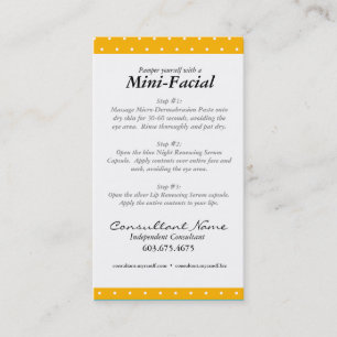 Mini Facial Instruction Card