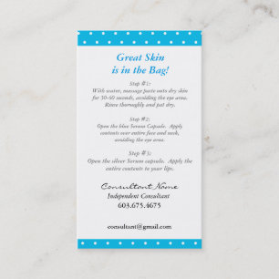 Mini Facial Instruction Card