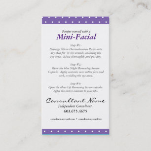 Mini Facial Instruction Card