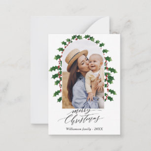 Mini Family Photo Arch Merry Christmas Holiday  Card