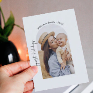 Mini Family Photo Winter Happiest Holidays Card