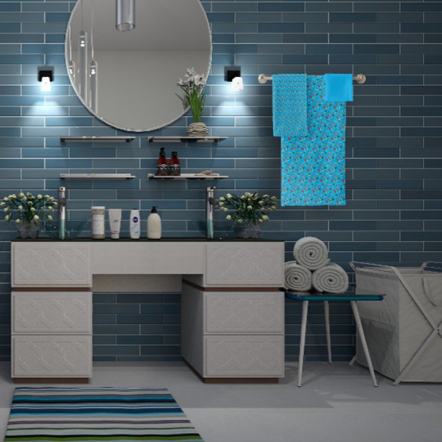 Mini fleur sauvage Motif Turquoise (Créateur téléchargé)