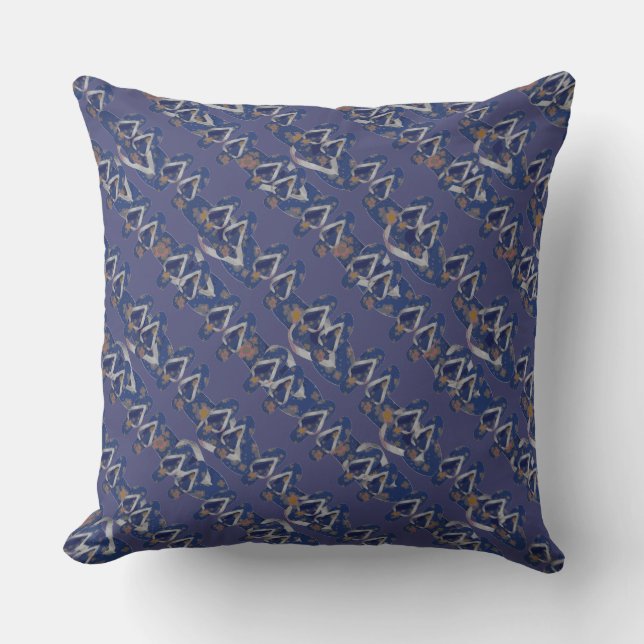 Mini Flip Flops (blue/purple) Throw Pillow (Front)