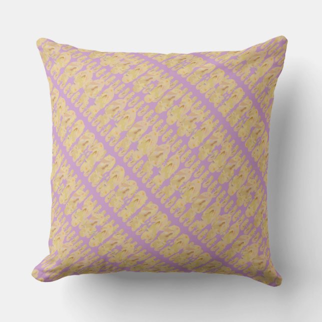 Mini Flip Flops (yellow/lilac) Throw Pillow (Front)