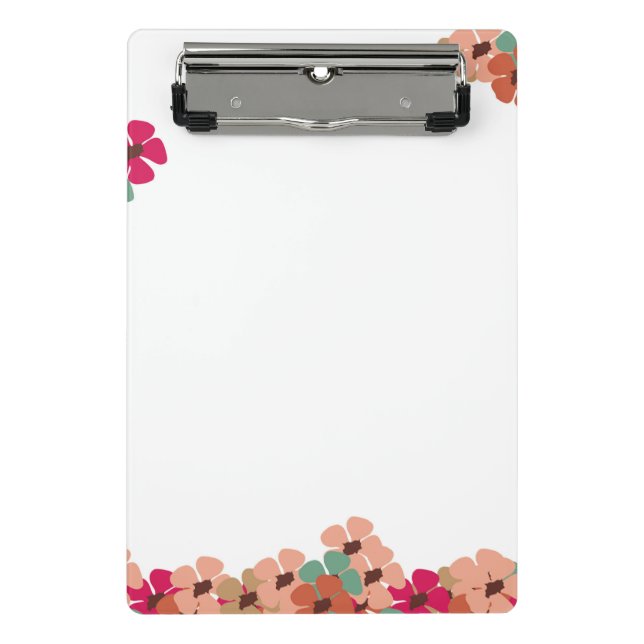 Mini Floral Clipboard with Colorful Blooms (Front)
