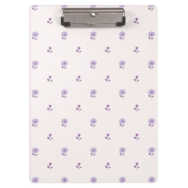 Mini Floral Focus Pastel Purple Clipboard (Front)
