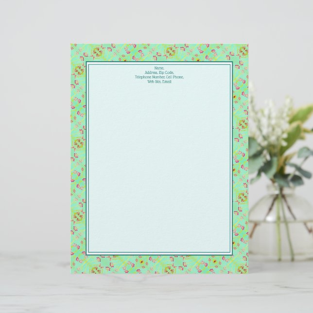Mini Floral Patterned Letterhead (Standing Front)