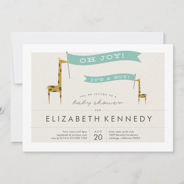 Mini Giraffes Invitation (Front)