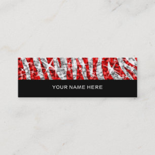 Mini Glitz Zebra carte de visite rouge maigre noir