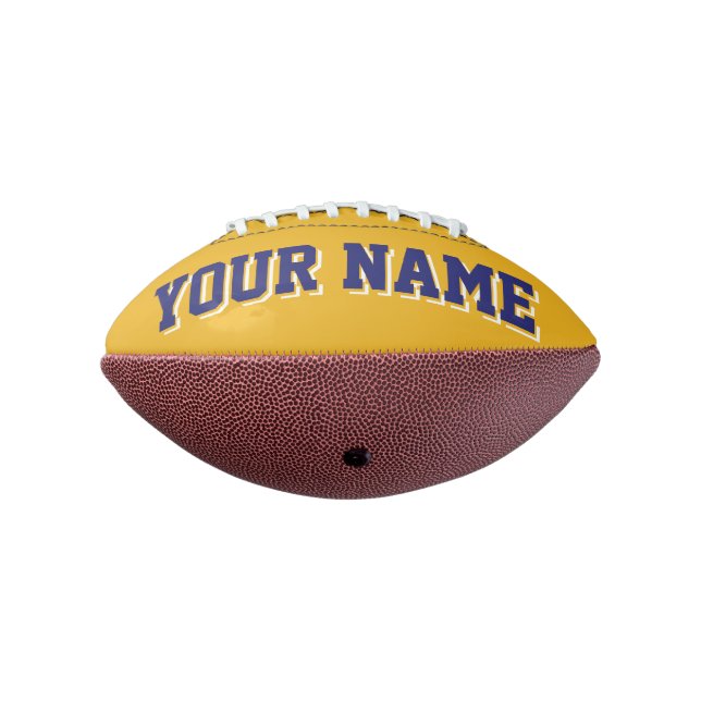 Mini GOLD AND NAVY BLUE Personalized Football (Rotated 270)