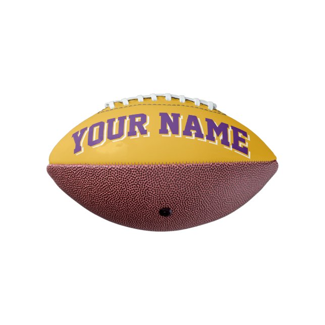 Mini GOLD AND PURPLE Personalized Football (Rotated 270)