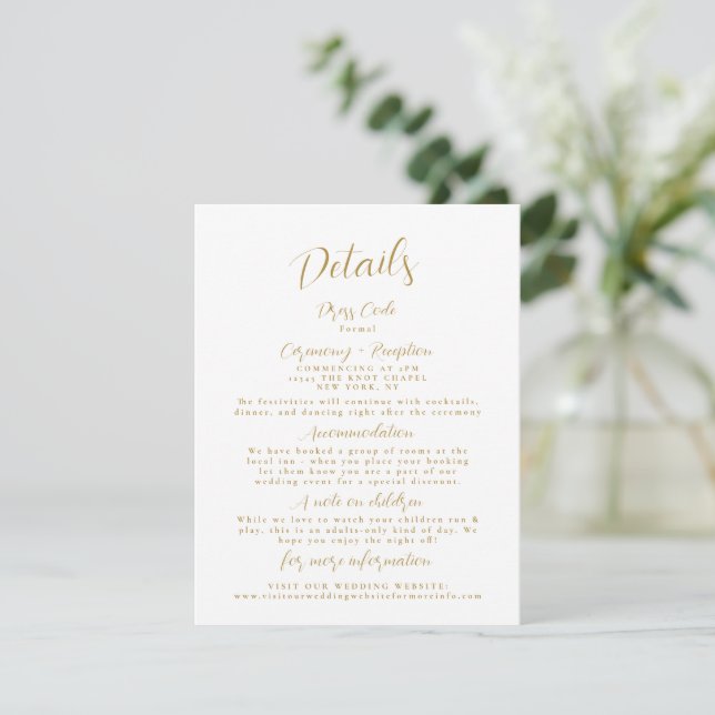 Mini-Gold Mariage Détails Carte de boîtier (Debout devant)