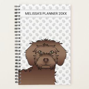 Mini Goldendoodle Brown Cartoon Chien & Texte