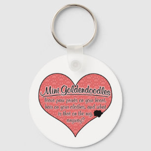 Mini Goldendoodle Paw Prints Dog Humour Keychain
