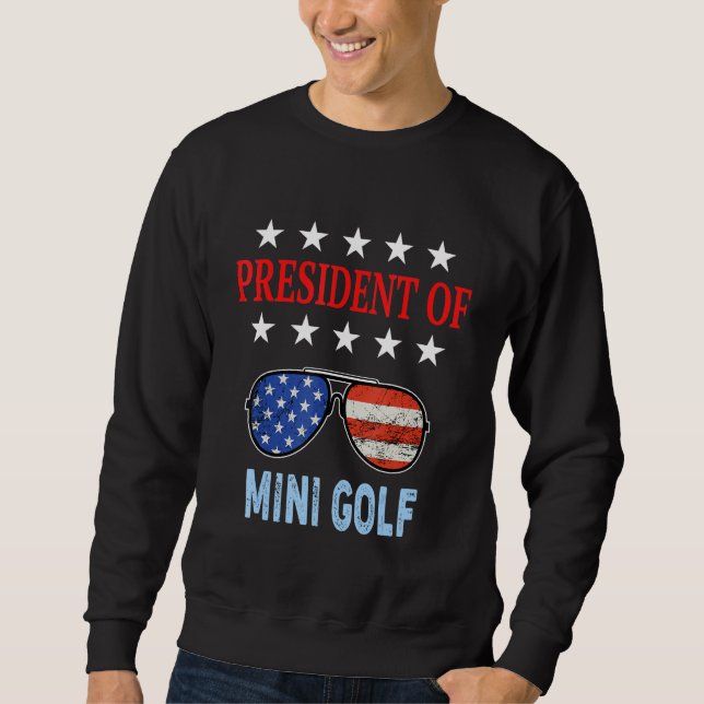 Mini Golf Accessories  Usa Flag Mini Golf Saying Sweatshirt (Front)