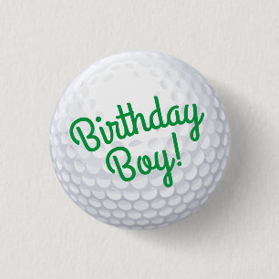 Mini Golf Balls Birthday Party Birthday Boy 1 Inch Round Button
