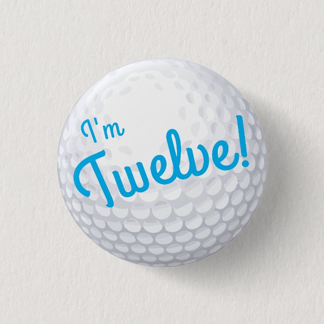 Mini Golf Balls Birthday Party Kids Blue 1 Inch Round Button (Front)