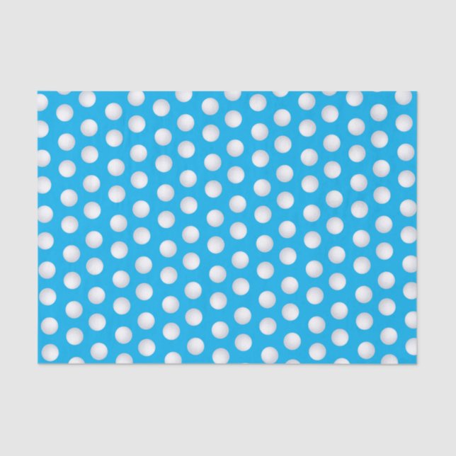 Mini Golf Balls Birthday Party Kids Blue Tissue Paper (Front)