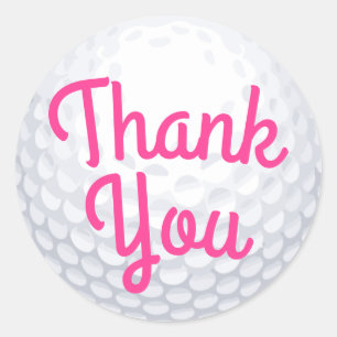 Mini Golf Balls Birthday Party Kids Pink Classic Round Sticker