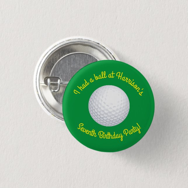 Mini Golf Balls Birthday Party Kids Sports 1 Inch Round Button (Front & Back)