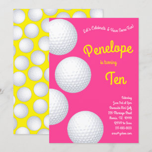 Mini Golf Balls Kids Birthday Party Sports Invitation