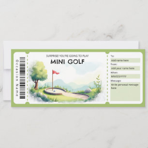 Mini Golf Gift Certificate Invitation