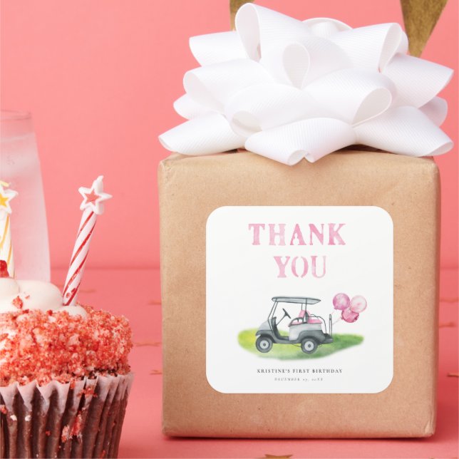 Mini Golf Gift Square Sticker (Party)