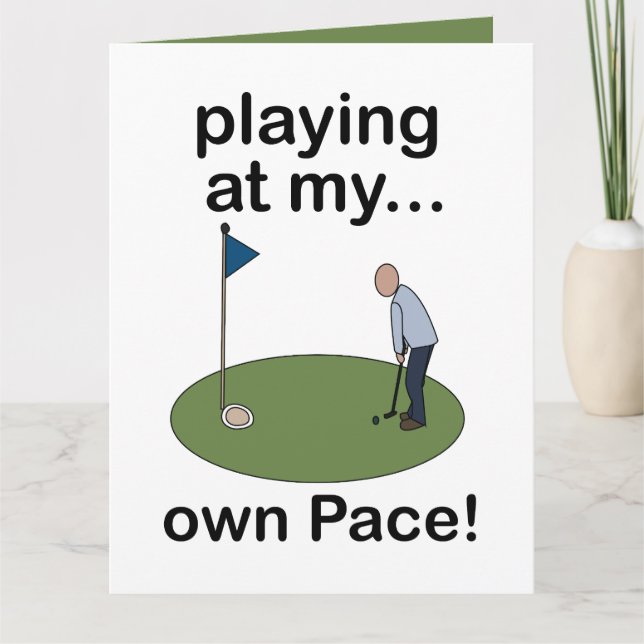 Mini Golf Minigolf Playing At My Own Pace Golfer Card (Front)