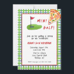 Mini Golf & Pizza Kid Birthday party Invitation<br><div class="desc">Cute & Playful Putt Putt and Pizza birthday party invitation for Juveniles</div>