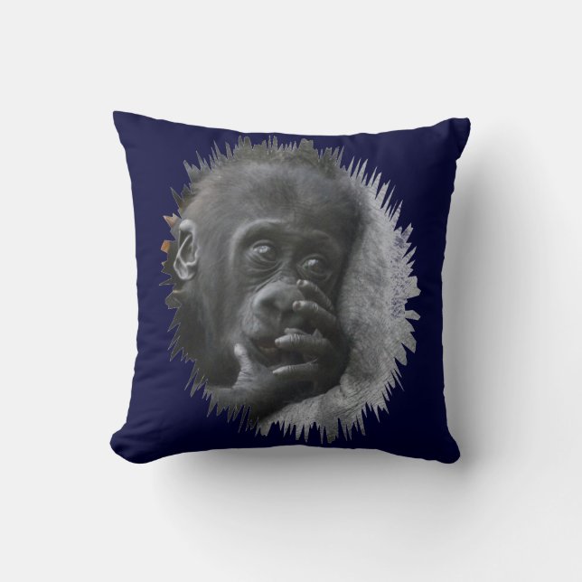 Mini gorilla throw pillow (Front)