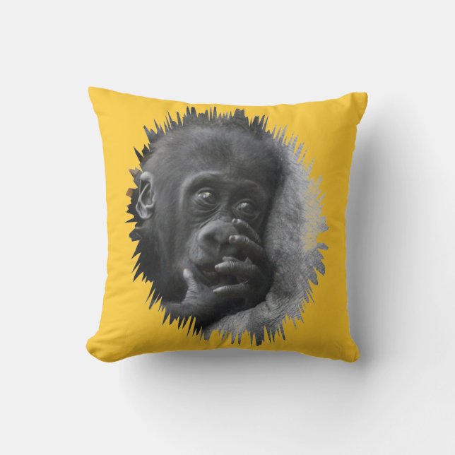 Mini gorilla throw pillow (Front)