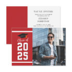 Mini Graduation 2025 Red Photo Party Invitation