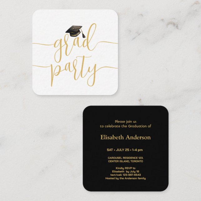 Mini Graduation Party Invitation Class Of 2025 (Front/Back)