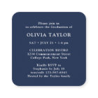 Mini Graduation Party Invitation Navy & White Card