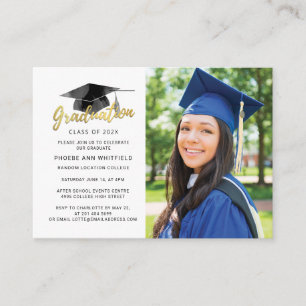 Mini Graduation Photo Modern Grad Party Invitation