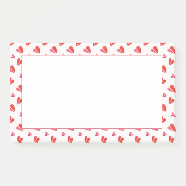 MINI HEARTS 10x6 Post It Note Pad (Front)